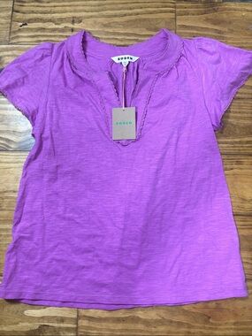 NWT Boden Women’s USA Size 4 Purple Blouse w/Trim Detail